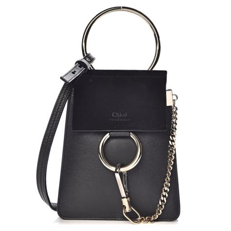 chloe mini faye bracelet bag|CHLOE Suede Calfskin Mini Faye Bracelet Bag Black.